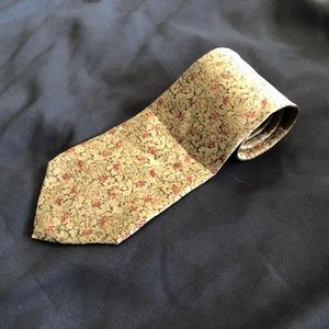 JONES NEW YORK Silk Necktie Olive Green Rust